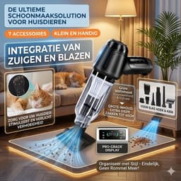 Dierenhaar Verwijderaar & Mini Handstofzuiger – USB Oplaadbare Draadloze Kruimeldief met Zuig- en Blaasfunctie – Voor Hondenhaar, Kattenhaar, Bank, Auto & Tapijt — thumbnail 1