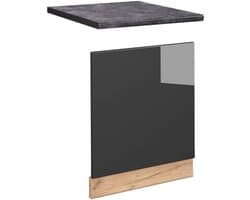 Frontpaneel voor Vaatwasser Inbouw Meubel Hoogglans Antraciet Eikenlook
