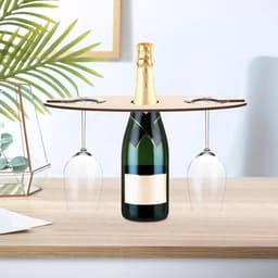 Houten wijn glas houders voor buiten, perfect voor picknicks, inclusief 8 glazen voor wijnliefhebbers om van hun wijn te genieten — thumbnail 5