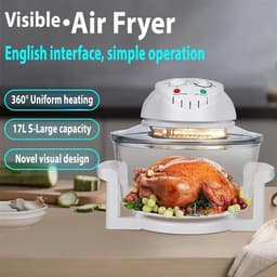 Heteluchtoven Airfryer - Oljefri Grill - Gezond Koken - Duurzaam Glasontwerp - 17 Liter Capaciteit - Transparant — thumbnail 3
