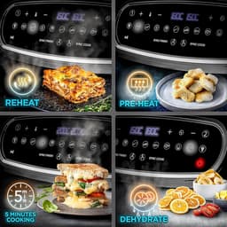 Heteluchtfriteuse - Airfryer Lades - Gezond Koken - Dubbele Kookzones - 9 Liter Capaciteit - Zwart Zilver — thumbnail 2