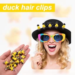 30 stuks eendenhaarspelden, eend van hars met hoedclips, kleine schattige en stijlvolle gele haarspeld voor dagelijks gebruik, schoolfeesten, muziekfestivals en carnavalshaarversieringen — thumbnail 2