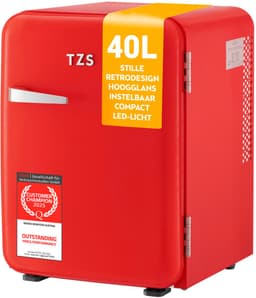 TZS First Austria Mini koelkast - Minibar - 40 liter - Vrijstaand - Volledig stil 22dB - Retro - Rood — thumbnail 4