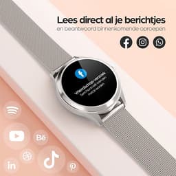 Actyve Smartwatch Dames Zilver - Geschikt voor elke laptop en smartphone - Stappenteller - Slaapmonitor - Saturatiemeter - Full Touchscreen — thumbnail 4