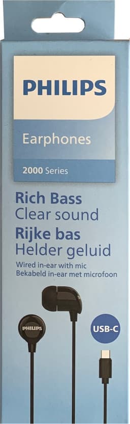 Philips oordopjes met draad - USB-C - Remote met microfoon - zwart — thumbnail 5