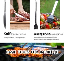 Famanu Gebruiksvoorwerp Set Rvs Professionele Grill Accessoires Tool Met Tas Gemakkelijk Te Dragen (9) — thumbnail 4