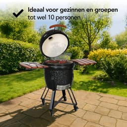 Aviro Kamado BBQ Egg XL - 21,6 Inch - Inclusief Hoes - Tot 10 Personen - Houtskoolbarbecue - Ø 46 CM - Zwart — thumbnail 4
