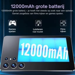2025 5G Nieuwe 10,36 Inch Tablet Android met 12GB RAM, 256GB ROM, Android 12000mAh Batterij, 16MP + 32MP Camera, 10-Core, Dual Sim Netwerk, Bluetooth - blauw — thumbnail 4