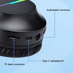 KINSI Draadloze Gaming Headset met RGB-Verlichting - koptelefoon meisje - Bluetooth Hoofdtelefoon voor Gamen & Sport,roze — thumbnail 3