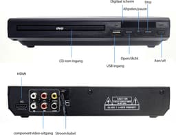 BALORS® DVD Speler met HDMI - Regiovrij & Full HD - Inclusief HDMI-kabel & Afstandsbediening - DVD Speler Laptop - Draagbare DVD Speler - Portable - dvd-spelers - DVD en CD Speler - USB - Niet i.c.m. smartTV — thumbnail 4