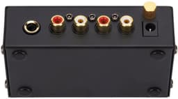 Livista premium platenvoorversterker – geschikt voor platenspelers – met RIAA-correctie – RCA audio-in- en uitgang – metalen behuizing – zwart — thumbnail 3