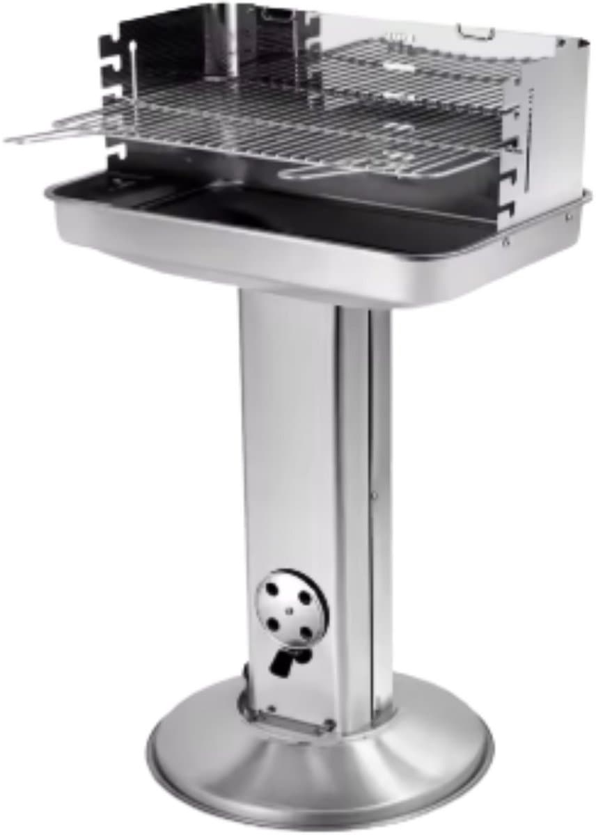 Grill Houtskool BBQ - Voor Tuin, Camping & Outdoor - Draagbare Trechtergrill met Plank - Roestvrijstaal - 87x89x89 cm — afbeelding 1