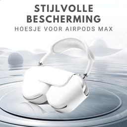 Ainy - Wit Case Accessoires - Koptelefoon hoes geschikt voor Apple Airpods Max | Zacht Polyester Siliconen Syntetisch Leer materiaal | Magneet sluitingen — thumbnail 2