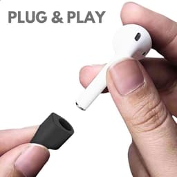 Ainy - Sport band zwart geschikt voor Apple Airpods 1 / 2 / 3 / 4 / Pro 1 & Pro 2 | Siliconen strap cord voor draadloze oordopjes | 50 cm lang kabel — thumbnail 3