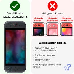 Hoesje Geschikt voor Nintendo Switch 2 Case Hoes Hard Cover Koord - Bescherm Case Geschikt voor Nintendo Switch 2 Hoes - Blauw — thumbnail 2