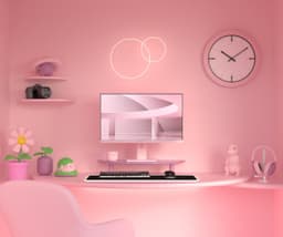 JAPANNEXT Gaming Monitor 23.8" IPS Full HD (1920x1080) 120Hz 0.5ms Pastel Roze | Ingebouwde luidsprekers G-Sync/FreeSync | JN-IPS238G120F-PK — thumbnail 5