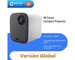Xiaomi - Mi Smart Compact - Beamer - Projector Beamer - Mini Meamer - HDR 10 - FHD 1080p - DLP Automatische focus - met WiFi 5.0 - 500 ANSI Lumens - Android 11.0 - Wit