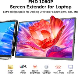 Draagbare Monitor 15,6 Inch FHD IPS - 1920 x 1080 Resolutie - 16:9 Beeldverhouding - USB-C Aansluiting - Tweede Scherm Voor Laptop — thumbnail 2