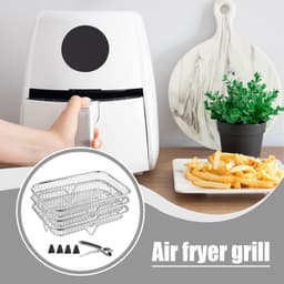 Luchtfriteuseplank, luchtfriteuse kookrekken 3x stapelbare grillmand — thumbnail 4