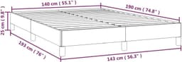 Bedframe, donkergrijs, 140 x 190 cm, fluweel, bedframe voor slaapkamer, logeerkamer, bedframe, familiebed, hotelbedframe voor slaapkamer, hotel, logeerkamer — thumbnail 4