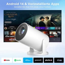 Mini Beamer - 1280 x 720 Resolutie Android 14 - 8000 Lumen Lichtsterkte - Draagbaar Wit - Smart Projector — thumbnail 5