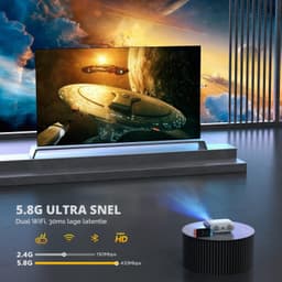 Beamer 1080P Full HD - 7500 Lumen Helderheid - LCD Scherm - HDMI En AV Aansluiting - Draagbare Projector - Thuisbioscoop Projector — thumbnail 4