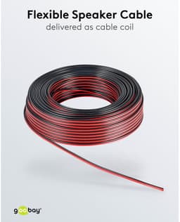 Goobay Luidsprekerkabel 10 m rood-zwart, 2 x 0,75 mm² CCA-geleider, flexibele PVC-mantel met polariteitsmarkering, voor hifi en home cinema — thumbnail 4