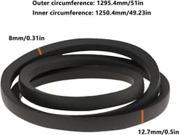 Grasmaaier Deck V-riem 1295,4mm - Rubber composiet - Slijtvast en trekbestendig - Vervangingsonderdeel - ShopVlot — thumbnail 3