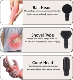 SnelShoppen - 6 Stuks Vervangende Massagekoppen voor Massagegun, Accessoires voor Fasmassage, Geschikt voor Spierontspanning, Huidvriendelijk ABS + PP — thumbnail 2