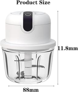 Elektrische mini-uienhakmolen - Elektrische keukenhakmolen 350 ml, USB-oplaadbaar, draadloos, kleine uienhakmolen, geschikt voor uien, fruit, noten, vlees, knoflook — thumbnail 5