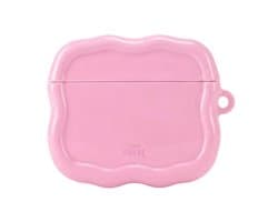 xoxo Wildhearts hoesje geschikt voor AirPods 4 - Bubble Blush - Ook als telefoonhoesje verkrijgbaar - Schokbestendige wavy case - Koptelefoonhoesje - Beschermhoes met golvend design - Roze