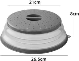 STUKS Opvouwbare Magnetron Spatdeksel Siliconen Magnetron Voedseldeksel met Stoomopeningen Multifunctionele Plastic Fruitmand Zeef — thumbnail 2
