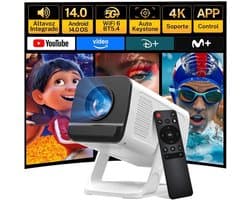 Mini Beamer 1280 X 720 - 4K Ondersteuning - Wi-Fi 6 Bluetooth 5.4 - LCD Scherm - Draagbaar - Voor Thuisbioscoop Gamen En Binnen