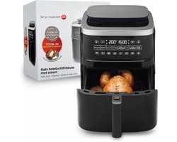 Airfryer Met Stoomfunctie - 7 Liter - 1700 W - 6 Kookprogramma’s - Touchscreen - Timer - Instelbare Temperatuur - Vaatwasserbestendige Onderdelen - Zwart