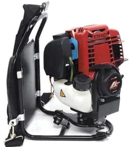 Benzine Grastrimmer - Grasmaaier - Bosmaaier - Kantenmaaier - Tuingereedschap - 35.4CC - 4-Takt 1KW, 4500-8500RPM – Rugzakmodel in Zwart/Rood — thumbnail 2