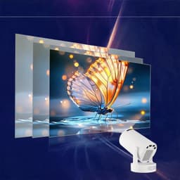 Mini Beamer - Draagbaar Projector - Android 12 - WiFi & Bluetooth 5.4 - 720p & 4K Decodering - Automatische Keystone - 180° Draaibaar - 2000:1 - 170 ANSI - 35-110 Inch - Thuisbioscoop - Voor Thuis & Kantoor & Buiten — thumbnail 2