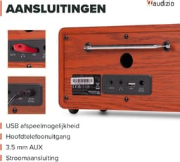 Audizio Rosta DAB radio - Digitale radio met Bluetooth - 40W - Zilver — thumbnail 3