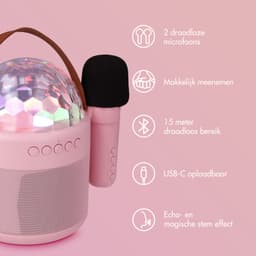 imoshion Sing & Shine Karaoke set - Speaker en 2 Microfoons - Candy Pink — thumbnail 4