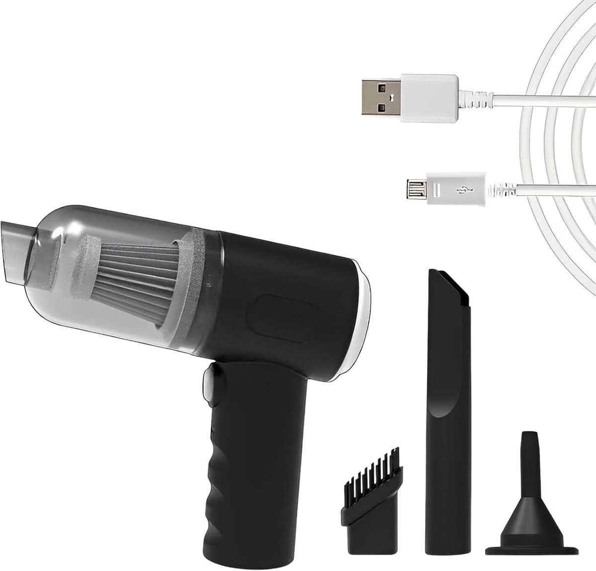 Mini Draadloze Stofzuiger - Krachtige Handstofzuiger Voor Auto, Toetsenbord & Huis - Draagbare Stofzuiger Met USB-Oplading & Accessoires - Ideaal Voor Schoonmaken Auto Binnenkant, Bureau, Bank & Autoruit — afbeelding 1