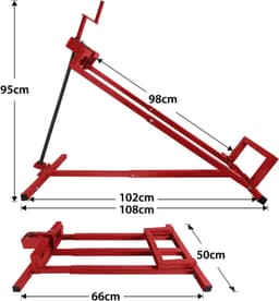 Grasmaaier lift 400 kg - in hoogte verstelbaar 5-95 cm - stabiele stalen maaikrik - onderhoud en reiniging - Luxento — thumbnail 5
