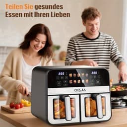 Airfryer – Friteuse – Heteluchtoven – Heteluchtfriteuse – Oven – 10,5L DualZone Met Dubbele Mand – 2600W Vermogen Met Touchscreen Bediening — thumbnail 3