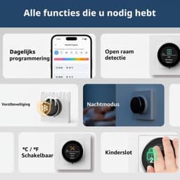 Digitale Slimme Thermostaat - 3A CV Ketel Wifi - Kleurenscherm - Kunststof - Voor Verwarming En Boiler — thumbnail 4