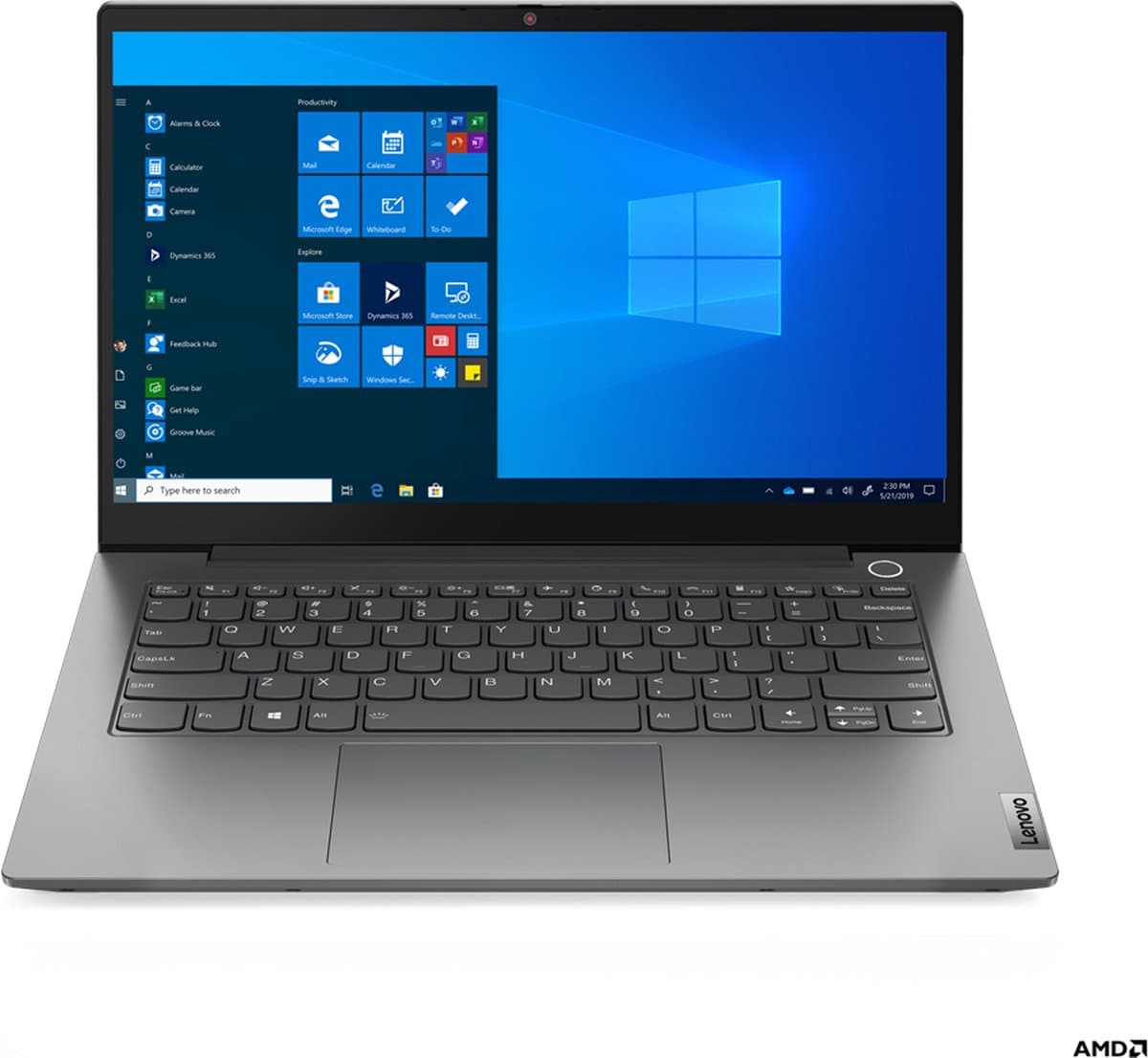 Lenovo ThinkBook 14 G3 ACL AMD Ryzen™ 5 5500U Laptop 35,6 cm (14") Full HD 8 GB DDR4-SDRAM 256 GB SSD Wi-Fi 6 (802.11ax) Windows 11 Pro Engels Grijs — afbeelding 1