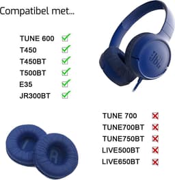 Oorkussens geschikt voor JBL Tune 600 - 500BT - T450 - Blauw — thumbnail 4