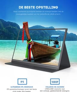 ARZOPA Draagbare Monitor voor Laptop – Portable Monitor 15,6 Inch – Draagbaar Scherm 1080FHD – HDMI/Type-C/USB-C – Extra Scherm Laptop – Laptop Scherm Uitbreider – Energiezuinig – ps5 Monitor - Tweede Scherm Laptop - met Krachtige Luidsprekers — thumbnail 3