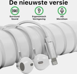 Phreeze EP21 Oordopjes met Draad - Geschikt voor Apple iPhone Oortjes - Lightning Aansluiting - Bass Boost - Microfoon - Voor 14 Pro Max en ouder — thumbnail 2