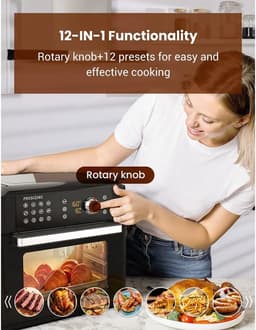 AirFryer XXL - Air Fryer - Heteluchtfriteuse - App control - Oven - Rotisserie - Dehydrator - Touch Screen - Turbo functie - 12 in 1 - 1700 watt - Zwart — thumbnail 5