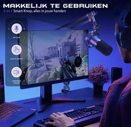 Maono PD200XS - XLR Dynamische RGB Microfoon met Telescopische Arm (66cm!) - PC - USB-microfoon voor Streaming / Podcast / Studio / Gaming / PS4/5 / Mac — thumbnail 4