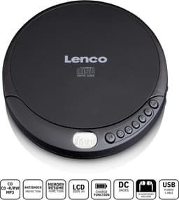 Lenco CD-010 Discman - Draagbare CD Speler met Oordopjes - Zwart — thumbnail 2