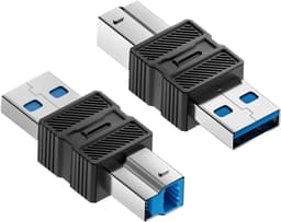 USB B Adapter - Converter Kabel - Apparaten Verbinden - Hoge Snelheid 5Gbps - 6.6 x 3.3 cm - Zwart — thumbnail 1
